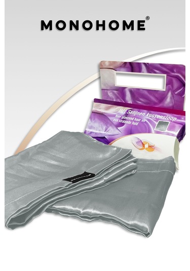 Güzellik Yastığı %100 Ipek Saten 2 Adet Luxury Yastık Kılıfı Silv