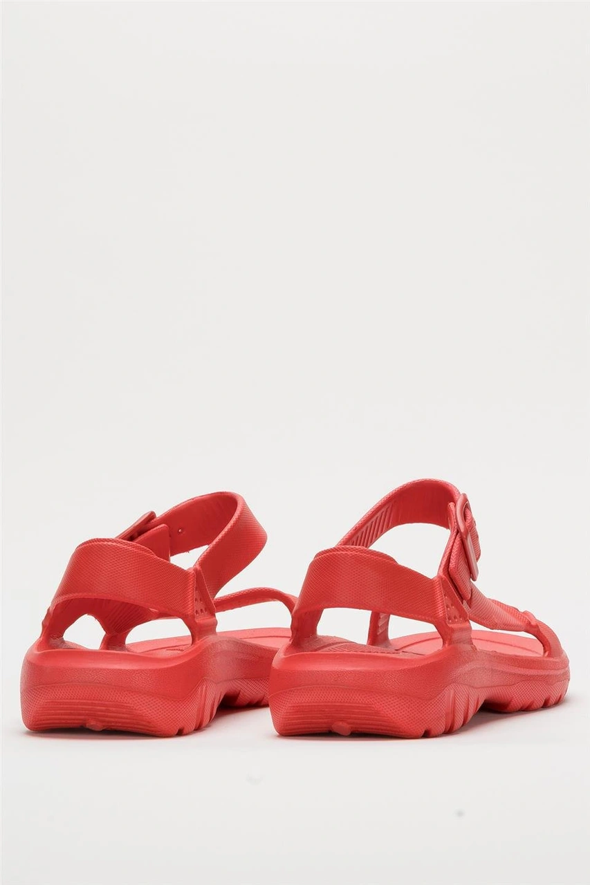Unisex Eva Spor Kaymaz Yürüyüş Sandaleti Kırmızı Kırmızı