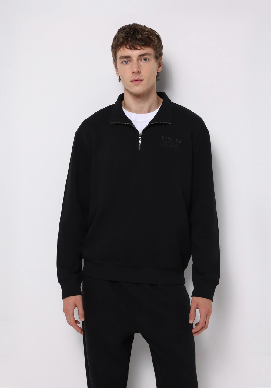 Colins Comfort Fit Erkek Siyah Sweatshirt Cl1077098 Q1.v2 Blk Siyah