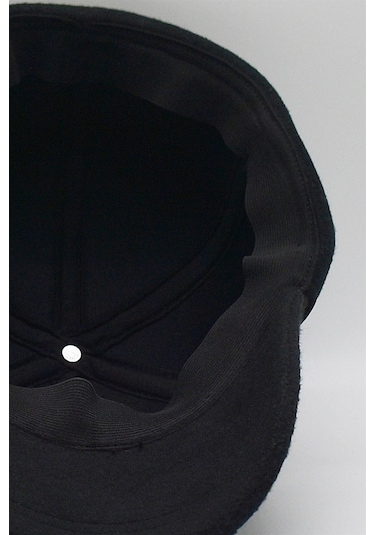 Erkek Siyah Yün Kışlık Kulaklı Kep Beyzbol Şapkası