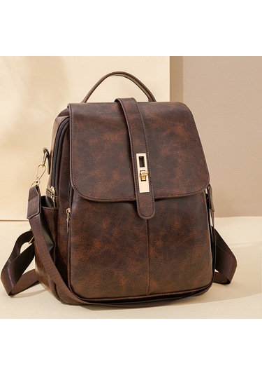 Yeni Stil Sırt Çantası Kore Tarzı Basit Şık Çanta İşe Gidip Gelme Her Şeye Uygun Büyük Kapasiteli Omuz Çantası Kahve Rengi Ana Resim Rengi Diğer