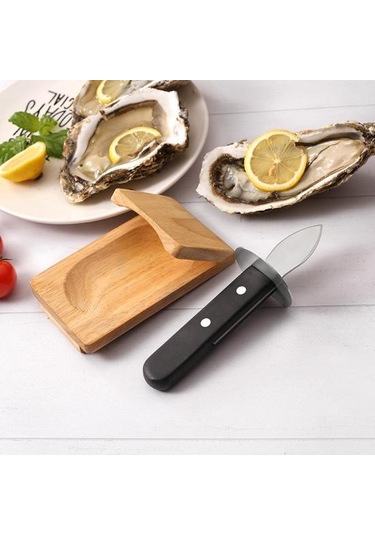 Oyster Ahşap Tepsi Çok Amaçlı Ahşap Oyster Sıkma Kelepçesi Partiler Mutfak İçin Kullanımı Kolay Deniz Ürünleri Sheller Ahşap