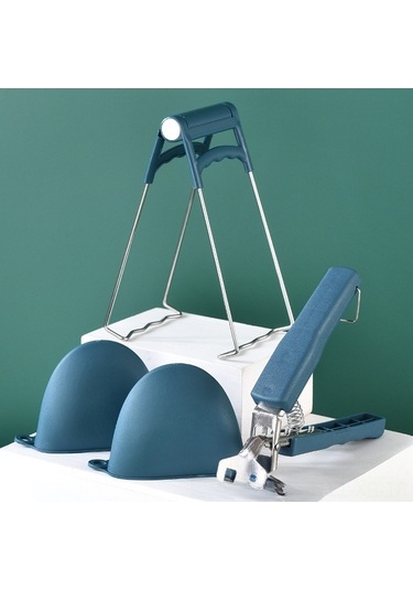 Fortunelane Pratik Mutfak Seti: Paslanmaz Çelik Isıya Dayanıklı Tabak-kapak Tutucu, Kaymaz Tutuş, 3'lü Kırmızı Renkli Paket Diğer