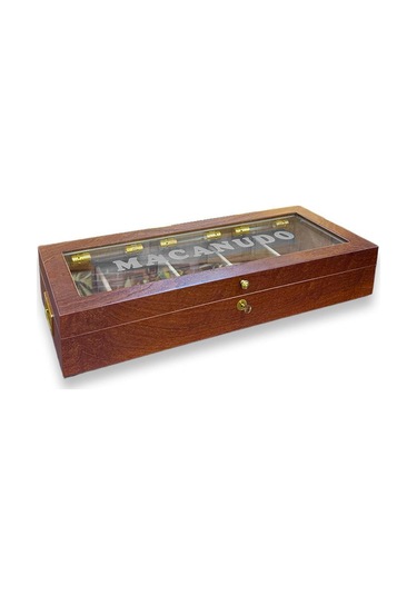Lubinski İtaly Macanudo Camlı Humidor Puro Kutusu Kahve 200's