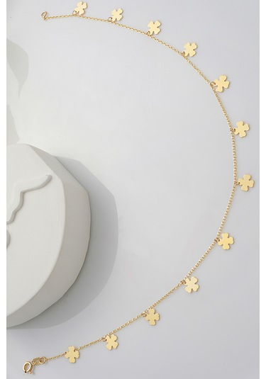 14 Ayar Altın Halhal Yonca Sallantılı Halhal - Mmhl -55004 Sarı Altın