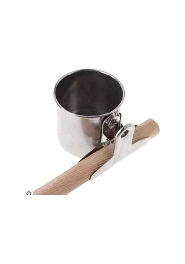 Pazly Kuş Su Besleyici Paslanmaz Çelik Ahşap Klipsli Bardak Seti