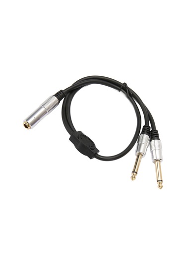 Tenfowee Alüminyum Kasa Ve Altın Kaplama 6.35mm Stereo Ses Ayırıcı Kablosu - 1 Adet Dişi 2 Adet Erkek Uçlu, 0.5m Uzunlukta, Mikser Ve Hoparlör İçin Uyumlu