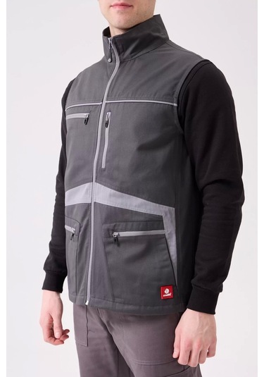 Erkek İş Yeleği Çok Cepli Su Geçirmez Pyrus Suya Konforlu Füme-a.gri