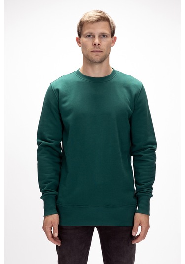 Corner Yeşi L Crewneck Erkek Sweatshirt Koyu Yeşil