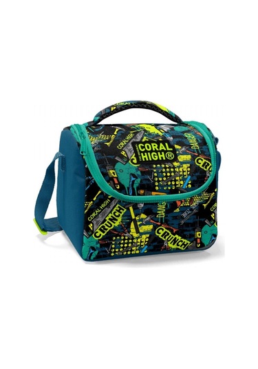 Coral High Petrol Yeşil Erkek Çocuk Duvar Yazılı Okul Beslenme Ça