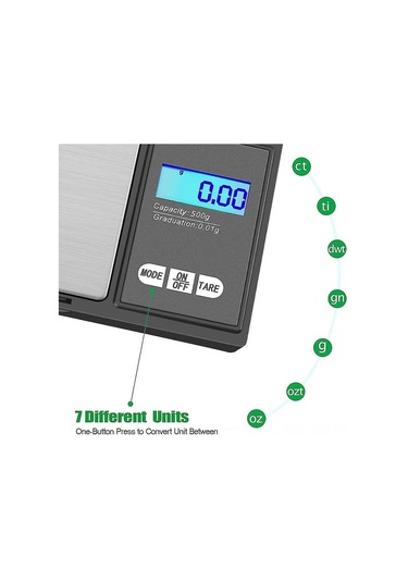 Fosenze El Tipi Dijital Hassas Terazi, 0.03-500g Aralığı, 7 Ölçü Birimi G/gn/oz , Lcd Ekranlı, Taşınabilir Mutfak Ve Kuyumluk Tartımı Çok Renkli