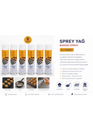Premium Sprey Tava Yağı 600ml 6ad