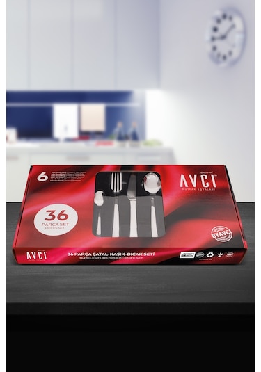 Avcı İstanbul 36 Parça Çatal Kaşık Bıçak Takımı Gümüş