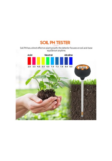 Xindoker "pratik Toprak Test Cihazı: Ph, Sıcaklık Ve Nem Ölçer - Dijital Ekranlı"