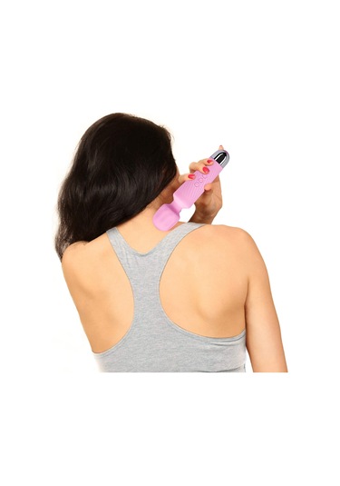 Leezsing Vücut Masaj Aleti Ergonomik Saplı Su Geçirmez Kaplama 8 Hız 20 Mod Kan Akışını Uyarır Ağrıyı Hafifletir Rahatlatıcı Kendi Kendine Masaj Pembe