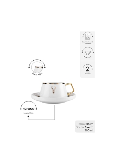 Karaca  Aries 2 Kişilik Kahve Fincanı 100 Ml