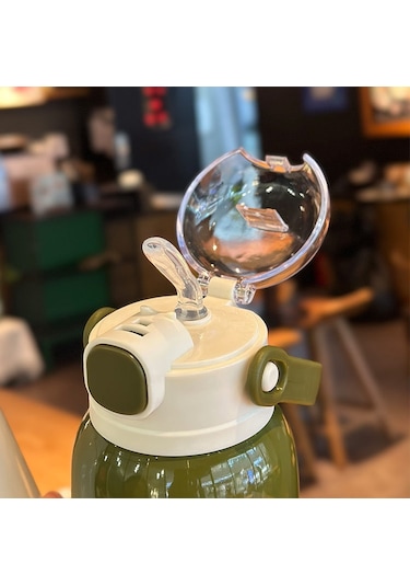 Jian Fan Paslanmaz Çelik Termos Fincan Saman Göbek Fincan Yil Yeşil