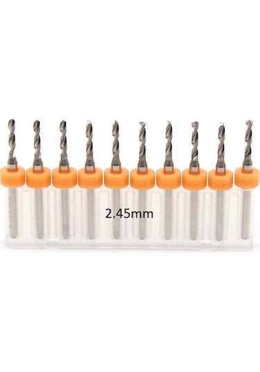 Mikro Karbür PCB Matkap Ucu Metal CNC Sondaj 10lu Set 2.45mm