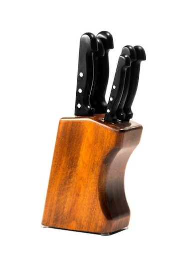 Superior Bloklu Bıçak Seti 6'lı Siyah Kırmızı