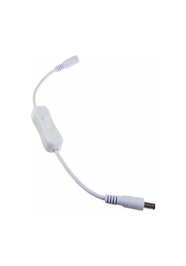Anahtarlı Dc Adaptör Güç Bağlantı Uzatma Kablosu 20cm Beyaz