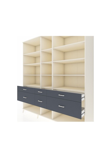 Kronos Dolap 12 Raflı 6 Çekmeceli 220x59x243 Aytaşı-aytaşı/antrasit Aytası/antrasıt