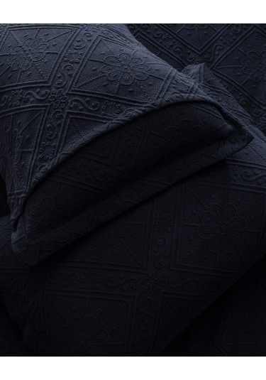 Madame Coco Marjolaina Çift Kişilik %100 Pamuk Yatak Örtüsü - Lacivert Lacivert