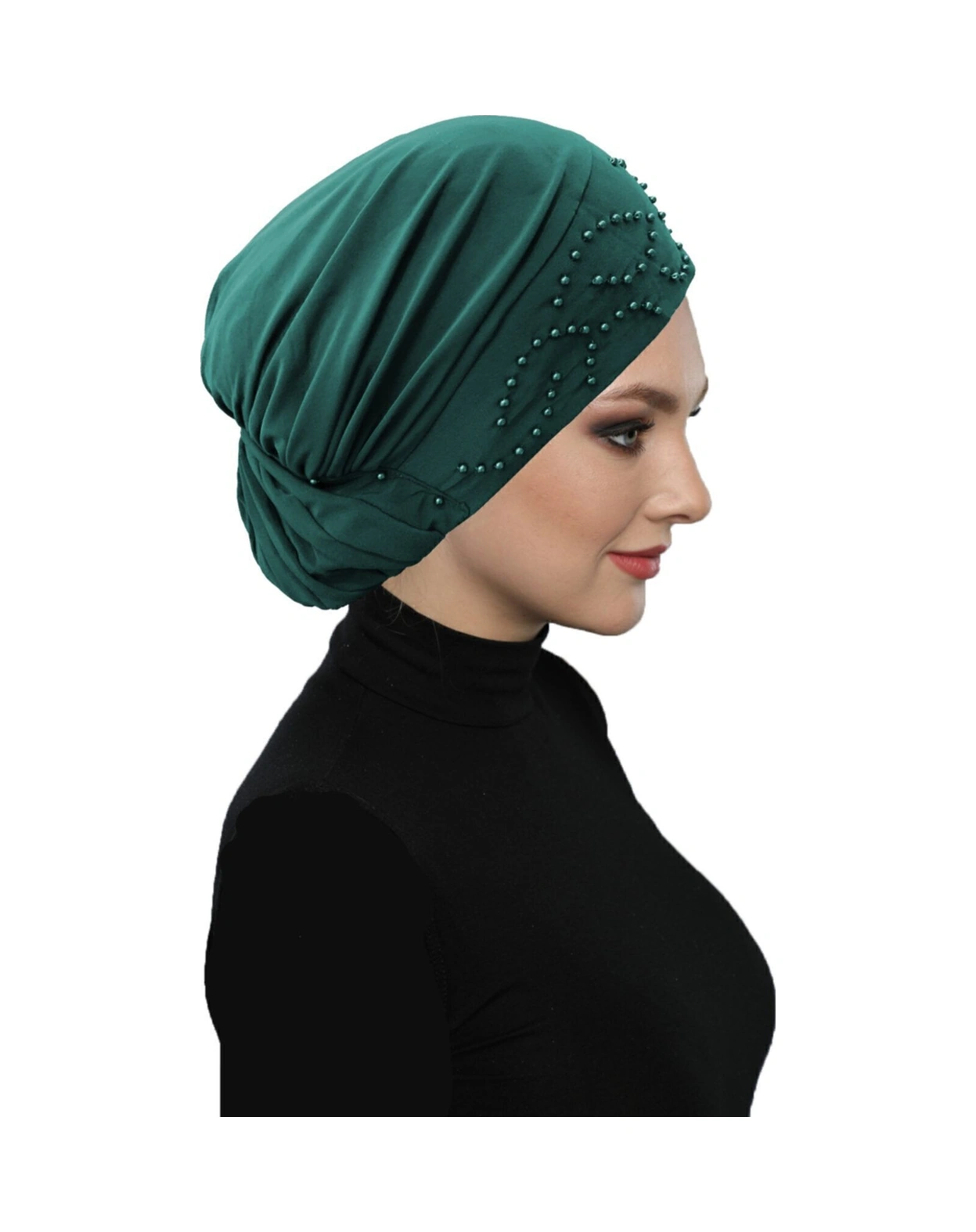 Topuzlu Hürrem Rengi Hazır Türban Tesettür Bone Hürrem