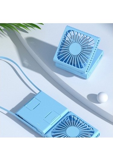 Telefon Tutucu İle Taşınabilir Usb Şarj Edilebilir Soğutma Fanı B2pxdu Mavi