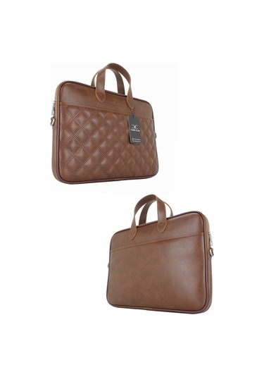 Case Club Macbook Uyumlu Air Pro 13.3" & 14" Inç Uyumlu Taba Laptop Evrak Çantası