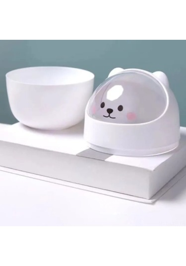 Ranyeek 1.2l Beyaz Ovaş Tipi Plastik Masaüstü Mülakat Kutusu, Kayar Kapaklı, Temizlik Ve Organize Etme İçin