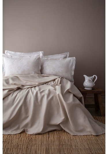 Apricitas Home Tanya Bej Çift Kişilik Bambu Pike Takımı Bej