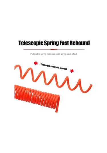 3/6/9/12/15m Pu Hava Kompresörü Hortumu Tüpü Yay Benzeri Hava Hortumu Esnek 6x4mm Transparent 6m-c Fitting