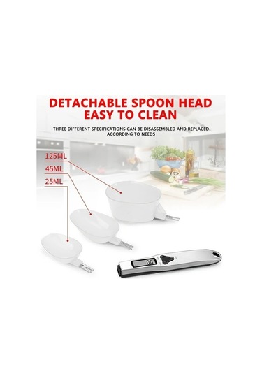 Fastbuy Dijital Baharat Tartısı Akıllı Kaşık S7 Mavi, 0-500g Ölçüm, 3 Kaşık Seti -