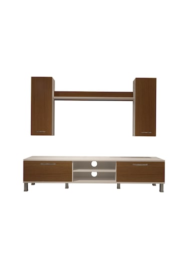 Decoraktiv Eko 7 Slm Dvd Krom Ayaklı Tv Ünitesi Tv Sehpası Beyaz - Ceviz