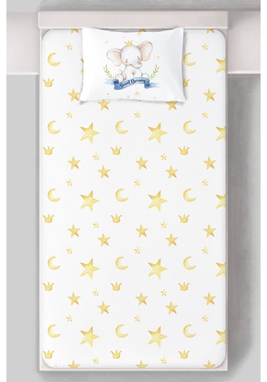 Organik Tek Kişilik Lastikli Çarşaf Seti - Kraliyet Düşleri Renkli