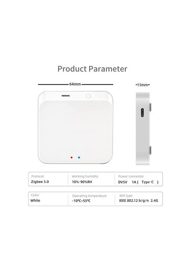 Samdoo Zigbee 3.0 Akıllı Ev Ağ Geçidi, Tuya Cihazları Ve Uygulaması İle Entegre, Alexa Ve Google Home Ses Kontrolü, 2.4ghz Wifi Desteği, Tyzg1