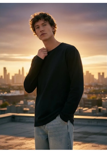 Tvoe Pamuklu Klasik Uzun Kollu Uzun Kollu Üst 249217065 SIYAH