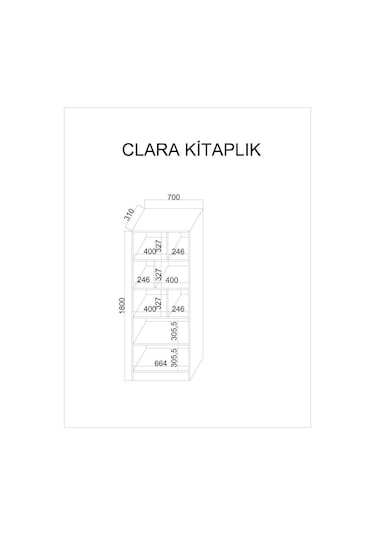 Kuzeylife Clara Kitaplık Beyaz