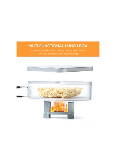 Kosona 1600ml Alüminyum Çift Kollü Yemek Kutusu - Dayanıklı, Hafif, Ev Ve Doğa İçin Uygun Gümüş