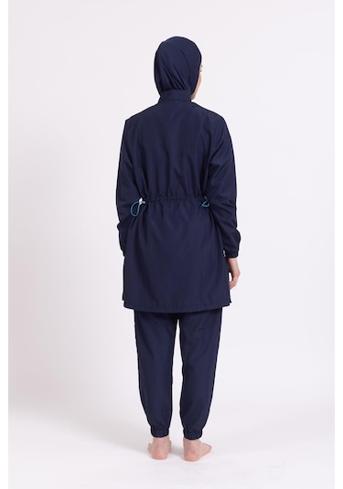 Kadın 23203 Büzgülü Paraşüt Tam Tesettür Mayo Lacivert-lacivert 34016 - 1 Lacivert