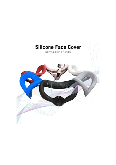 Vr Silikon Göz Maskesi + Lens Koruyucu Kapak + Joystick Şapkası, Meta Quest 2 İçin Beyaz