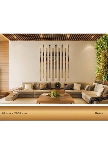 40 Mm X 2800 Mm Bronz Sibu Aynalı Pleksi Şerit Mobilya Süsü