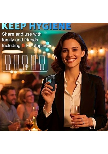 Willowhaven Black Alkometre Lcd Ekranlı 5 Ağızlık Hediyeli Kişisel Ve Ticari Kullanım İçin Taşınabilir
