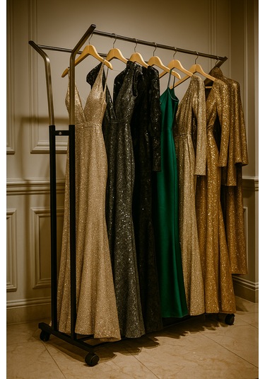 V Ayarlı 125 Cm En Çelik Konfeksiyon Elbise Askılık Tekerli Portatif E Raf Home Hanger Siyah