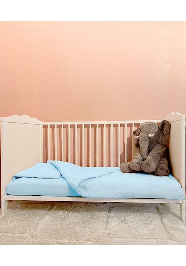 4 Katlı Müslin Bebek Nevresim Takımı Uyku Seti %100pamuk Mavi