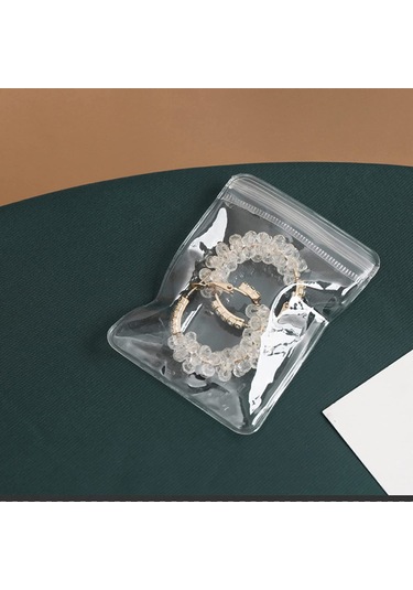 Anjiexun 84 Izgaralı Şeffaf Mücevher Saklama Defteri Ve 50 Parça Fermuarlı Çanta Şeffaf