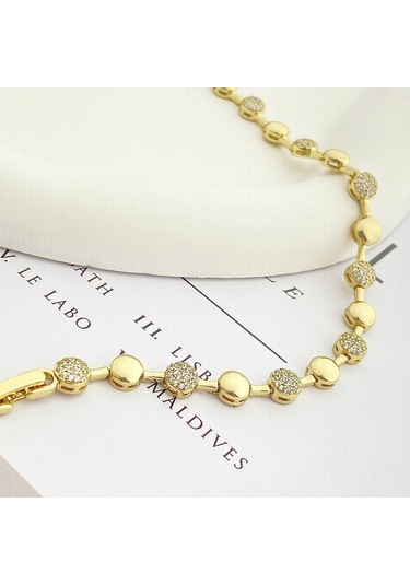 Su Yolu Bileklik Top Dorika Kadın Bileklik Kararmaz Xuping 14 Ayar Gold