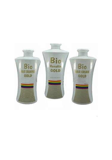 Bio Keratin Gold Kalıcı Brezilya Fönü Şampuan + Keratin ve Saç Bakım Kremi 700 ML