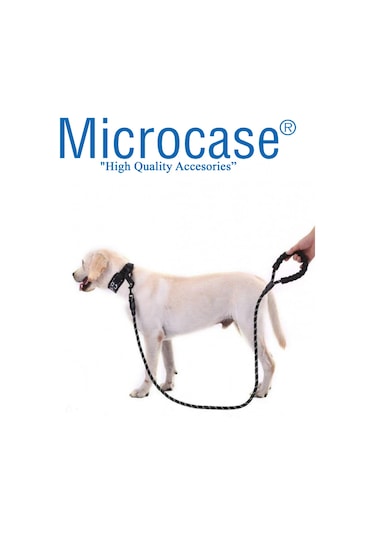 Microcase Reflektörlü Siyah Halat Köpek Tasması 130 CM Siyah