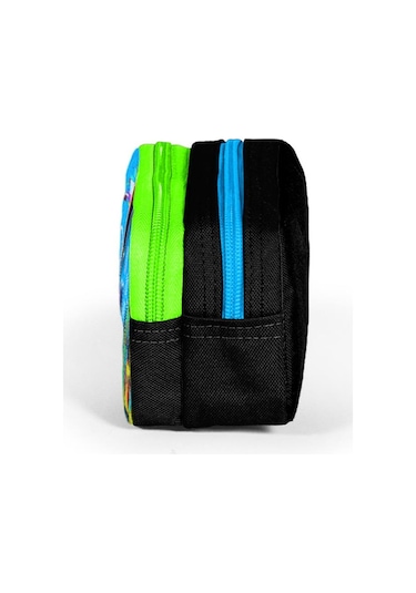 Coral High Kids Siyah Fosforlu Yeşil Kulaklık Game Desenli İki Bölmeli Kalem Çantası 12077